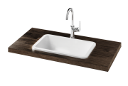 PAA-Silkstone-washbasin-OPUS-IN-Silk-on-wooden-surface-with-mixer-without-overflow